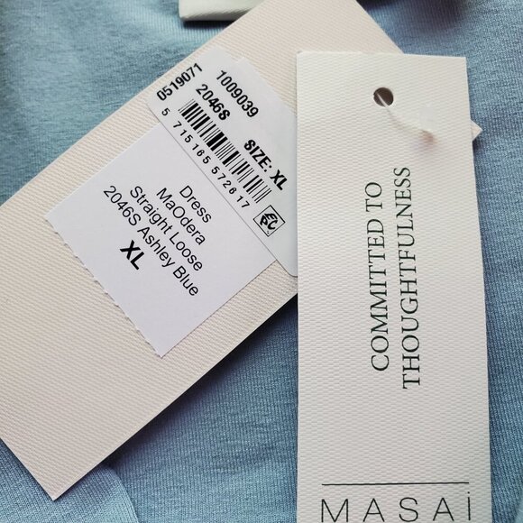 NWT MASAI COPENHAGEN SZ XL Odera Shift Dress Ashley Blue - Picture 12 of 15